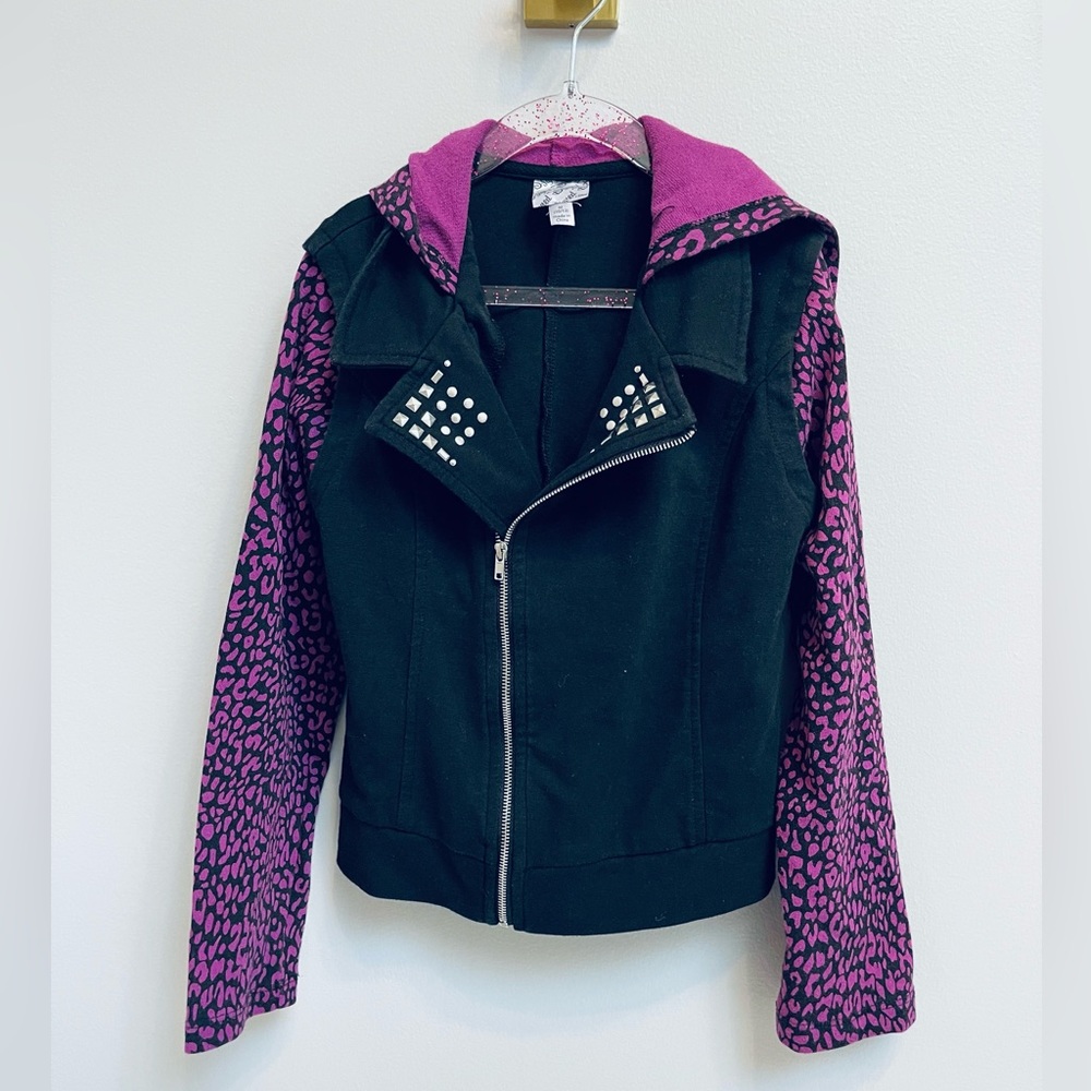 EUC Disney Hoodie Biker Blazer Size M (10-12)